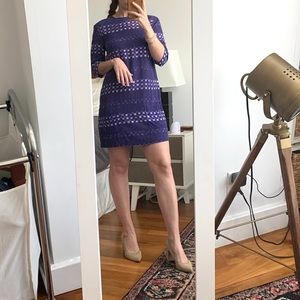 Equipment Aubrey Purple Shift Dress, 100% Silk